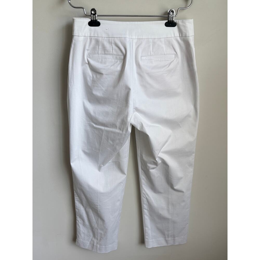 Ann Taylor Factory Cotton Blend Mid-Rise Straight Leg Trouser Pants White Size 4 - Picture 6 of 8